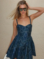 Blue Paisley Print Cami Mini Dress