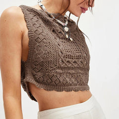 Knit Embroidered Square Top