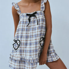 Bow Babydoll Ruffle Short Dress