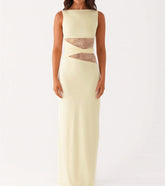 Lace Patchwork Tank Maxi Dress