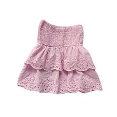 ink Eyelet Ruched Tube Top - Sweet & Strapless