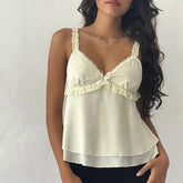 Frill Strap V-neck Top