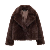 Brown Faux Fur Coat Jacket