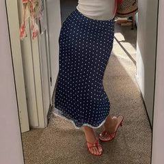 Polka Dot Lace Maxi Skirt