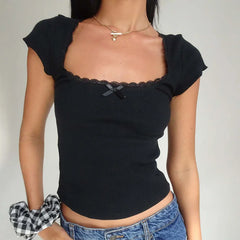 Grind Time Lace Trim Top