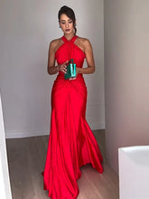 Braided Strap Satin Twisted Maxi Dress