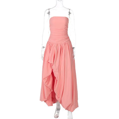 Strapless Puffed Maxi Dress
