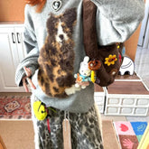 Dog Fuzzy Print Sweatshirt