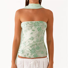 Sequin Tube Top with Scarf