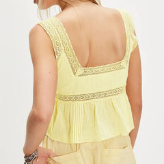 Lace Trim Tie Side Tank Top