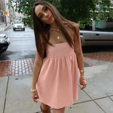 Pink Tube A-line Mini Dress