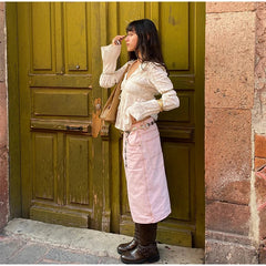 White Ruched Tie Up Long Sleeve Top