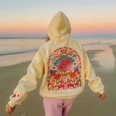 Floral Letter Embroidered Hoodie
