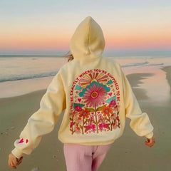 Floral Letter Embroidered Hoodie