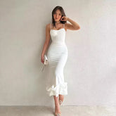Summer Sleeveless Backless Elegant Midi Dress