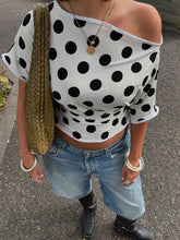 One Shoulder Polka Dot Top