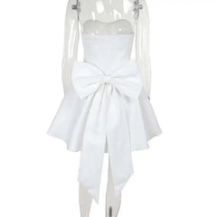 Strapless A-line Large Bow Mini Dress
