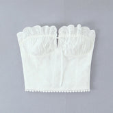 White Ruched Tie Up Crop Top