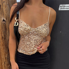 Gold Sequin Cami Top