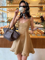 Ruffle Trim Cami Mini Dress