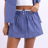 Gingham Boxer Mini Skirt