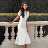 White Puff Sleeve T shirt And High Waist Skirt Set