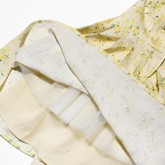 Yellow Floral Puff Sleeve Mini Dress