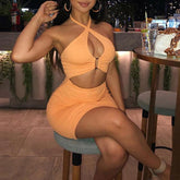 Single front dress with noise cut, summer dress