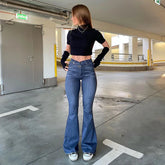 Y2K Blue High Waist Stretch Vintage Spring Autumn Jeans