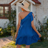 Summer Elegant Ruffle Lace Up Beach Party Dress