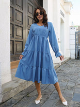 Casual and Comfortable V Neck Solid Layered Chiffon Boho Dress
