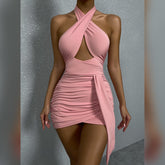 Summer Halter Cross Night Club Dress