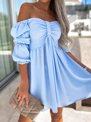 Summer Slash Neck Mini Dress