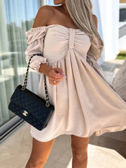 Summer Slash Neck Mini Dress