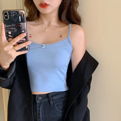 Sweet Bow Lace Off Shoulder Basic Knitted Top