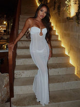 Elegant Maxi Perspective Mesh Summer Bodycon Dress