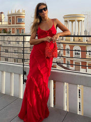 Elegant Deep V Neck Maxi Dress