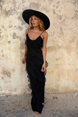 Elegant Deep V Neck Maxi Dress