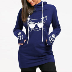 Plus Size Harajuku Cat Printed Hoodies