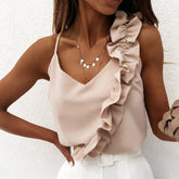 V Neck Ruffle Camisole Top
