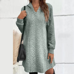 Basic Hooded Daily Going Out Fashion Solid Long Sleeve Casual 's Dress