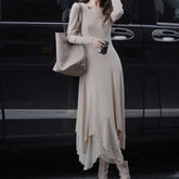 Senior Knitted Slimming Gentle Y2K Midi Dresses