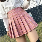 A line Student Plaid Pleated Dance Mini Girls Kawaii Skirt