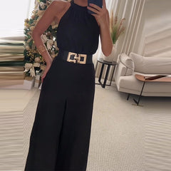 Off Shoulder Halter Jumpsuit