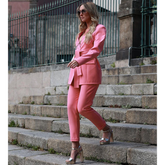 Waist Lace Pink Balzer Two Piece Set