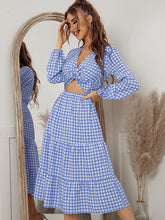Vacation A-Line Plaid Hollow Midi Dresses