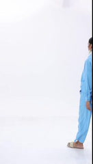 Flaxmaker Fashion Casual Shirt Collar Solid Color Two Piece Set