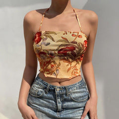 Angelic Floral Print Halter Top