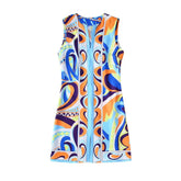 Abstract Print Dress and Matching Set Flaxmaker