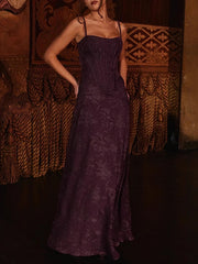 Flower Lace Sleevless Spaghetti-Neck Split-Side Maxi Dresses